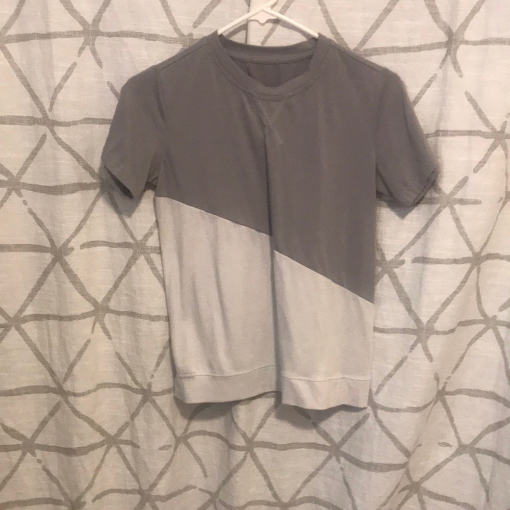 Kids Medium whit and grey t shirt